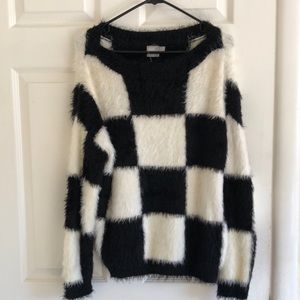 ASOS fuzzy checkered sweater